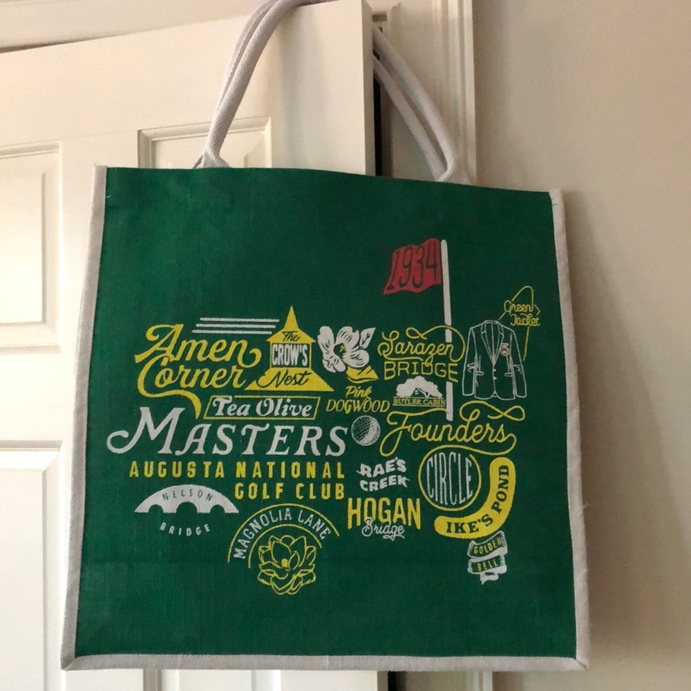 Masters Jute Tote Bag Augusta National Golf  18x18